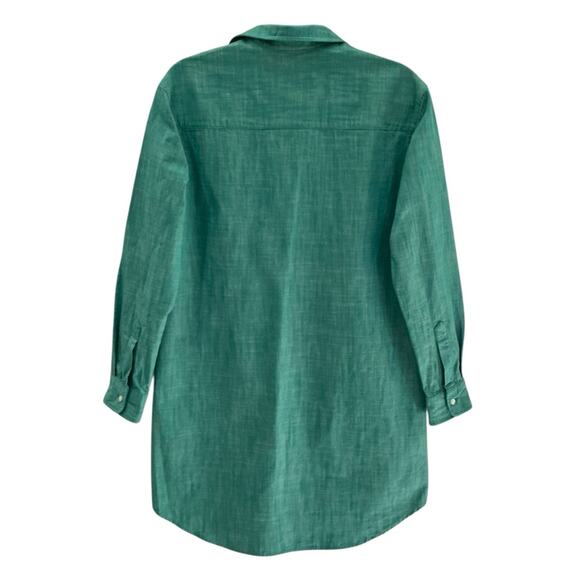 Frank & Eileen Mary Classic Shirtdress in Green 100% Cotton Size XS Mini Length - Picture 4 of 10